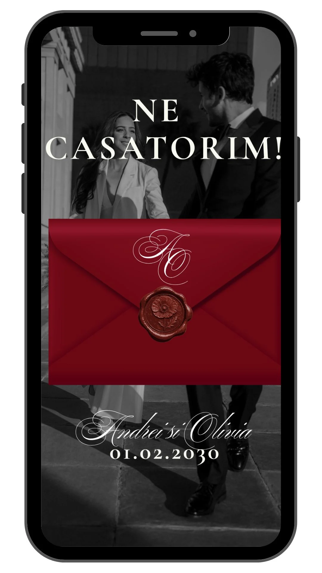Invitație nuntă online model Black and Red