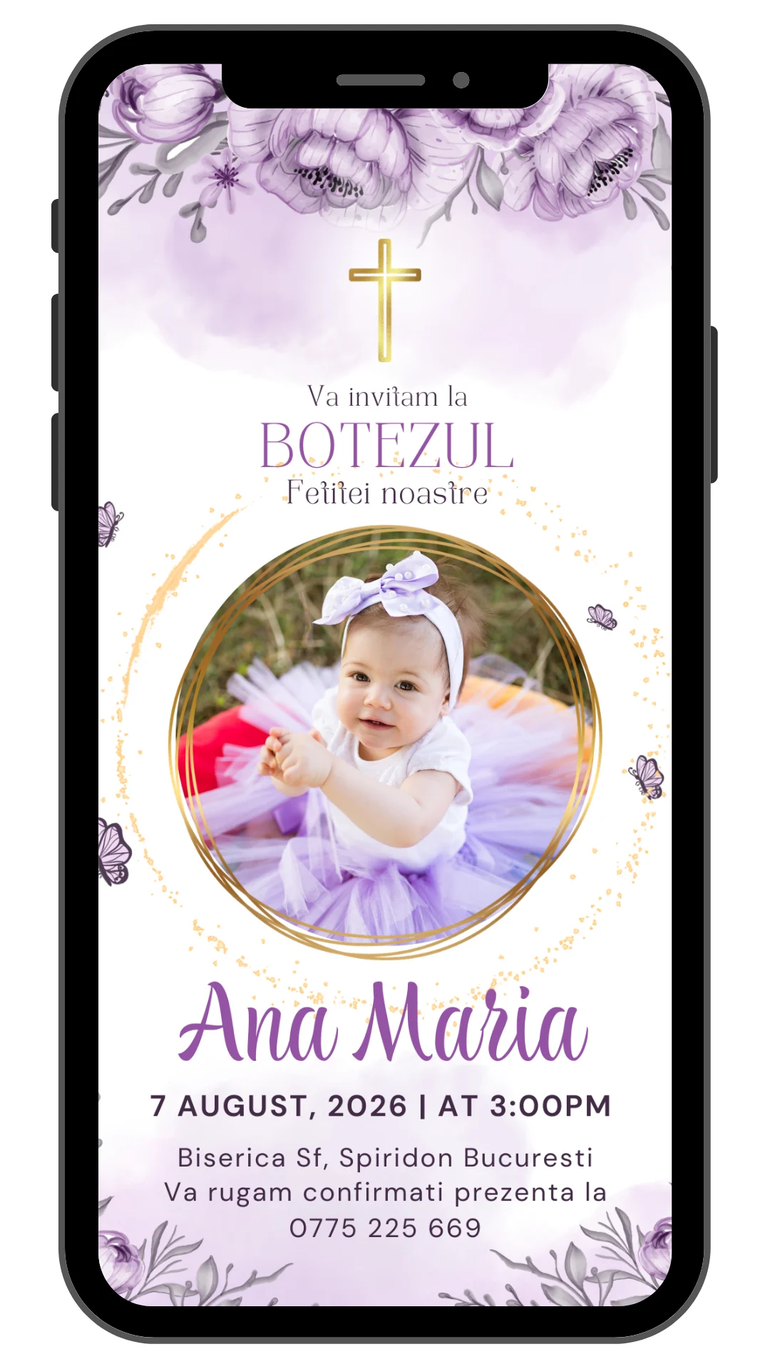 Invitație nuntă online model Lily